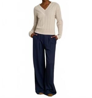 NEW RHONE varsity cable knit sweater in sand